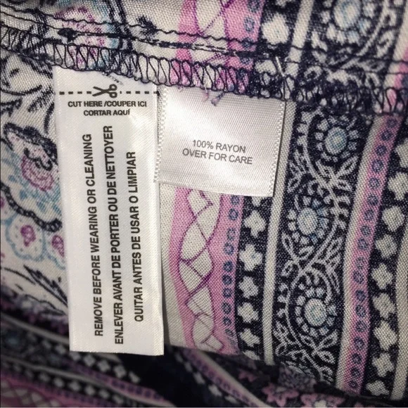 Relativity babydoll boho dress in white blues and pinks, size Large - Picture 6 of 6